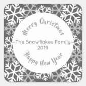 Snowflakes Sticker gris foncé/blanc (Devant)