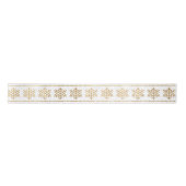 Snowflakes Stripes White KerstGold Lint (Voorkant)