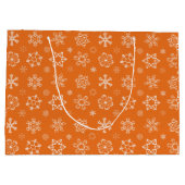 Snowflakes sur Orange Christmas Cadeau Sac (Dos)