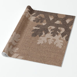 Snowflakes tegen Rustic Burlap - Holiday Chic Cadeaupapier
