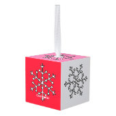 Snowflakes Thunder_Cove Kubus Ornament (Achter hoekig)