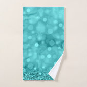 Snowflakes turquoise (Serviette à main)