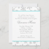 Snowflakes Turquoise Bow Quinceanera Invitations (Dos)