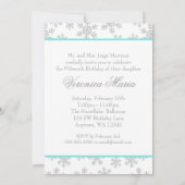 Snowflakes Turquoise Bow Quinceanera Invitations (Dos)