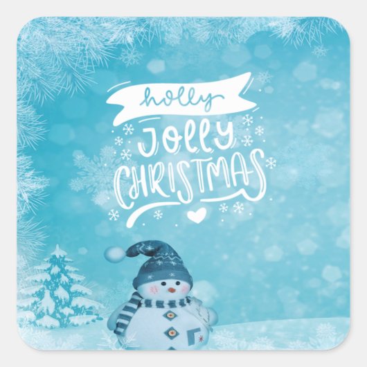 Snowflakes van de stekelboom vierkante sticker (Voorkant)