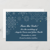 Snowflakes van feestdag sparen de Datum Save The Date (Voorkant / Achterkant)