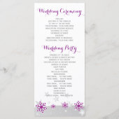 Snowflakes violet & étoiles programme de mariage g (Dos)