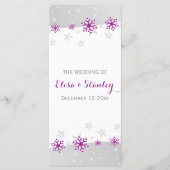 Snowflakes violet & étoiles programme de mariage g (Devant)