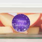 Snowflakes voor de feestdag en Paarse vlooieretike Labels (Aangebracht)