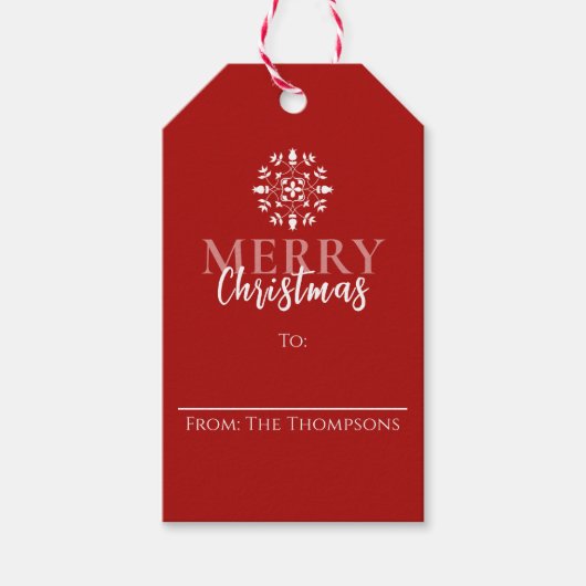 Snowflakes, voor fijne kerst cadeaulabel (Voorkant)