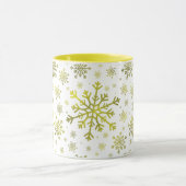 Snowflakes voor kerst met een fijne geel tijdens d mok (Midden)