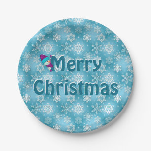 Snowflakes voor kerst papieren bordje