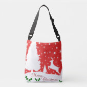 Snowflakes voor prettige kerstwinter crossbody tas (Voorkant)