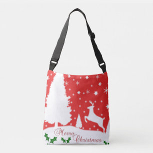 Snowflakes voor prettige kerstwinter crossbody tas