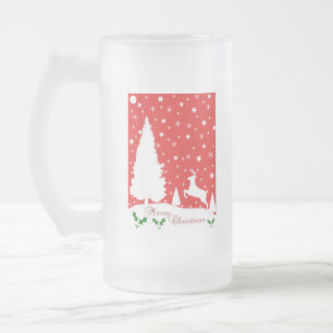 Snowflakes voor prettige kerstwinter matglas bierpul