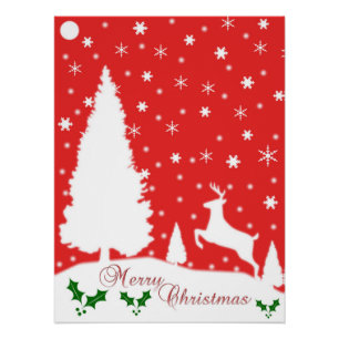 Snowflakes voor prettige kerstwinter perfect poster