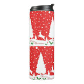 Snowflakes voor prettige kerstwinter thermosbeker (Gedraaid links)