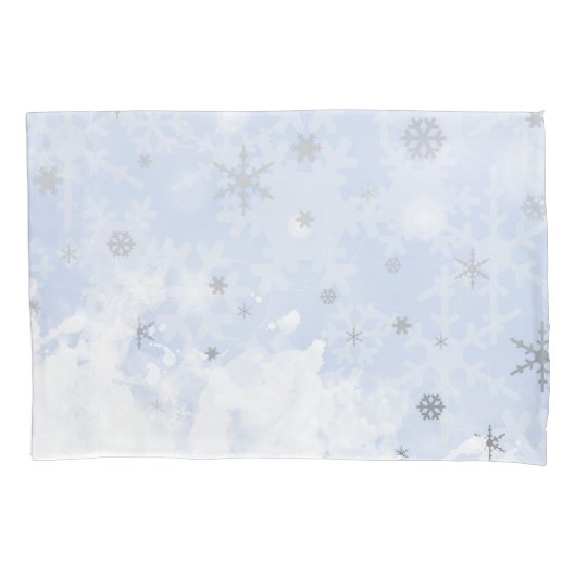 Snowflakes voor smeltkroes op babyblauwe pastelkle kussensloop (Voorkant)