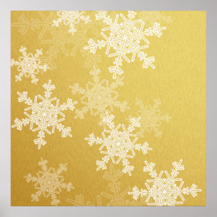 Snowflakes, voor witte kerst poster
