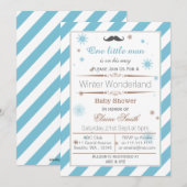 Snowflakes winter baby shower uitnodiging (Voorkant / Achterkant)