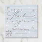 Snowflakes Winter Boy Baby shower Dank u Bedankjes Labels (Voorkant)