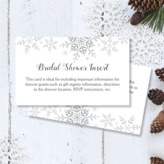 Snowflakes Winter Bridal Douche Invitation Inserti