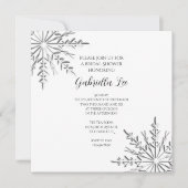 Snowflakes Winter Bridal Shower Kaart (Voorkant)