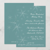 Snowflakes Winter Holiday Party Invitations (Devant / Derrière)