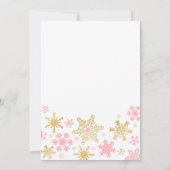 Snowflakes Winter ONE derland Invitation d'anniver (Dos)