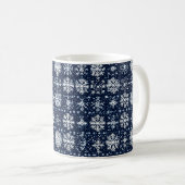 Snowflakes Winter Pattern Koffiemok (Voorkant rechts)