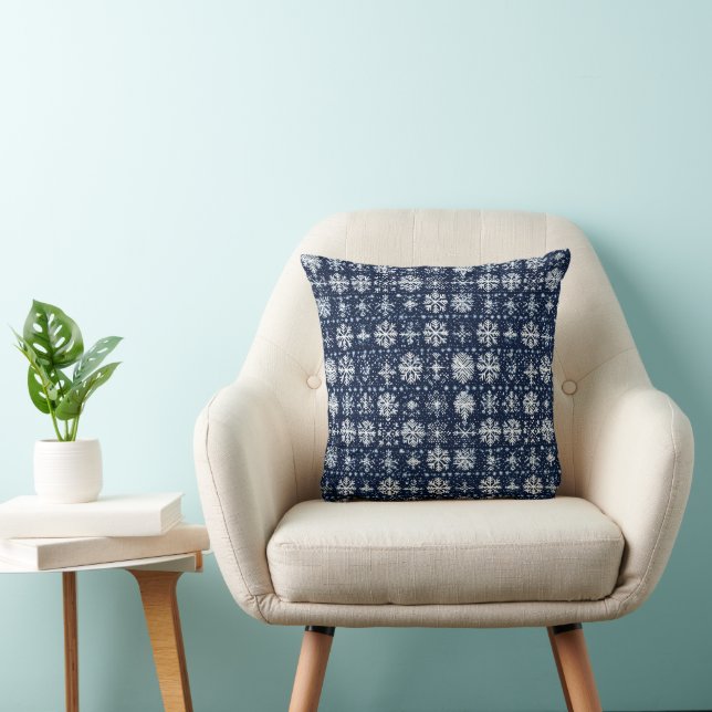 Snowflakes Winter Pattern Kussen (Stoel)