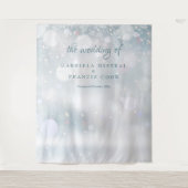 Snowflakes Winter Weddenschap Foto Booth Backdrop Wandkleed (Voorkant)