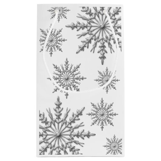 Snowflakes Winter Weddenschap Klein Cadeauzakje (Achterkant)