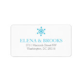 Snowflakes Winter Weddenschap Return Label (Voorkant)