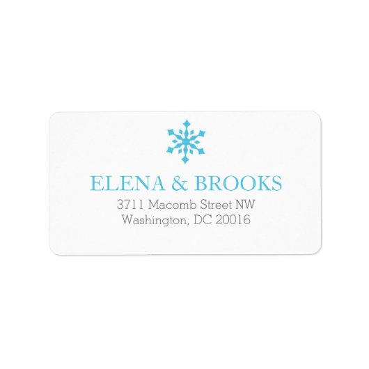 Snowflakes Winter Weddenschap Return Label (Voorkant)