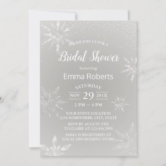 Snowflakes Winter Weddenschap Vrijgezellenfeest Kaart (Voorkant)