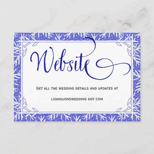 Snowflakes Winter Wedding Website Carte d'informat (Devant)