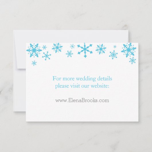 Snowflakes Winter Wedding Website Cartes (Devant)
