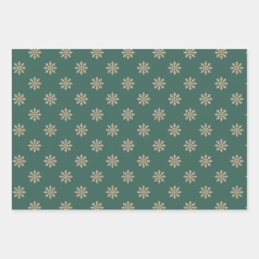 Snowflakes Wrapper Papier Plat Set de 3 (Devant 3)