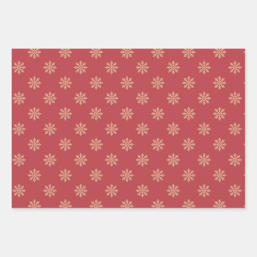 Snowflakes Wrapper Papier Plat Set de 3 (Devant 2)