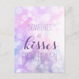 Snowflakes zijn kusjes uit de hemel - Paarse Glitt Briefkaart