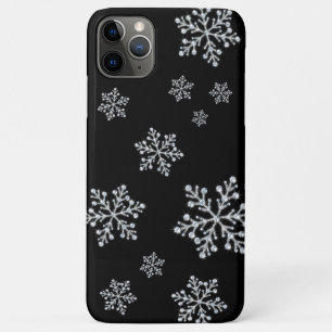 Snowflakes zwarte iPhone draagtas iPhone 11 Pro Max Hoesje