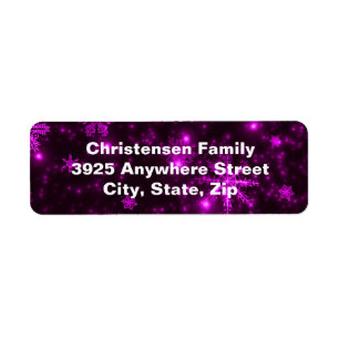 SnowflakesPurple Background Return Address Labels
