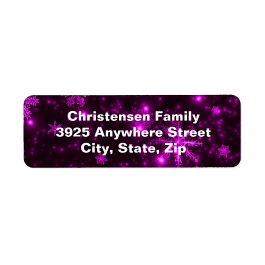 SnowflakesPurple Background Return Address Labels (Voorkant)