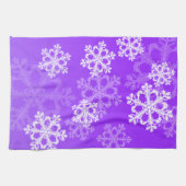 Snowflakken met paars en witte kerst theedoek (Horizontaal)