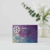 SNOWFLAKS IN SILVER-SPARKLES VISITEKAARTJE (Staand voorkant)