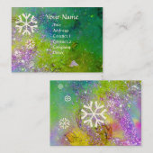 SNOWFLAKS IN SILVER-SPARKLES VISITEKAARTJE (Voorkant / Achterkant)