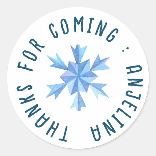 Snowflex blauw kinder naam sticker (Voorkant)