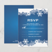 Snowflon bleu blanc mariage d'hiver RSVP (Devant / Derrière)