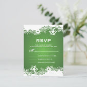 Snowflon vert blanc mariage d'hiver RSVP (Debout devant)